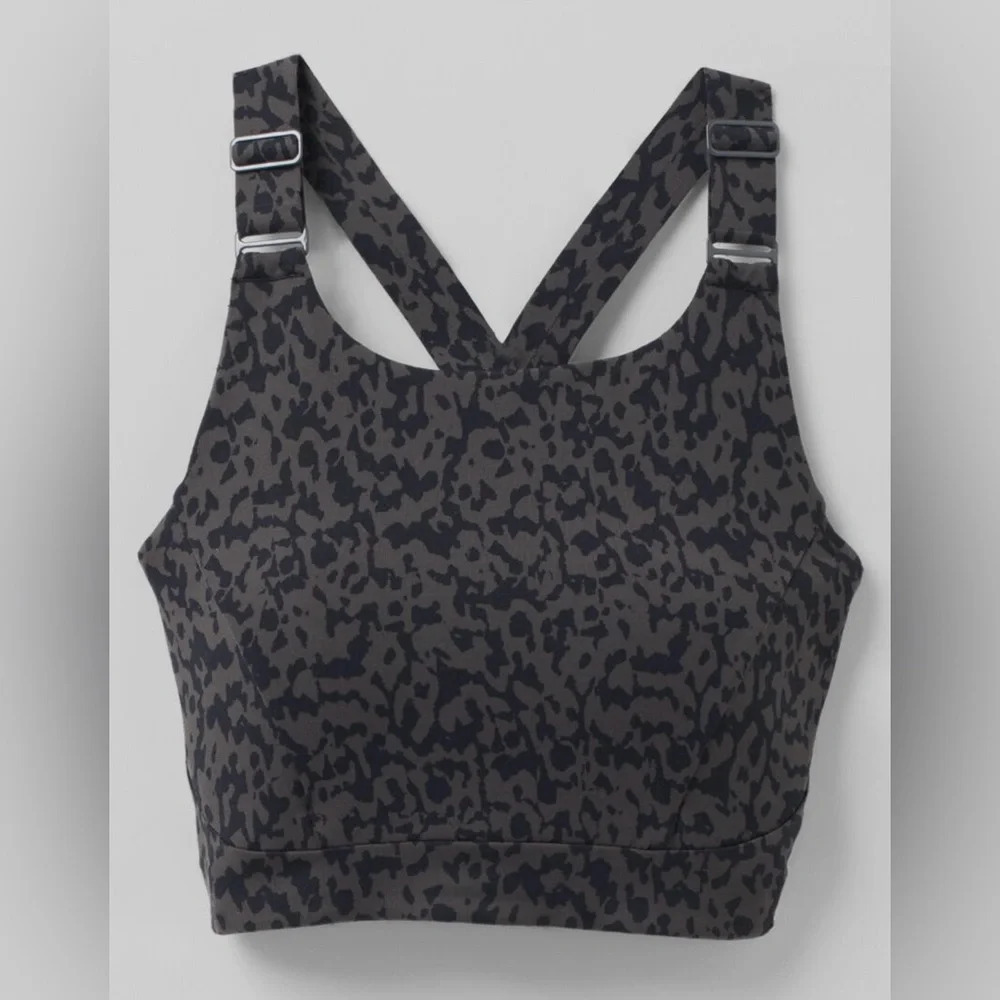 NWT Prana Chakara Support Bra Dark Wild Iron Size S